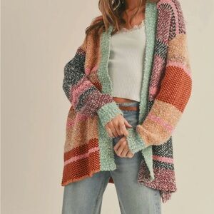 &merci Oversized Color Block Cardigan In Multi size M NWT